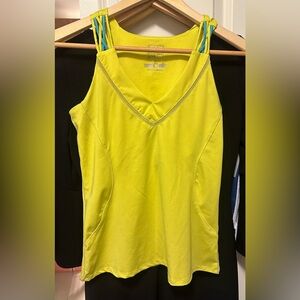 Lucky in Love x tennis point women’s Small sleeveless yellow tennis tank. EUC